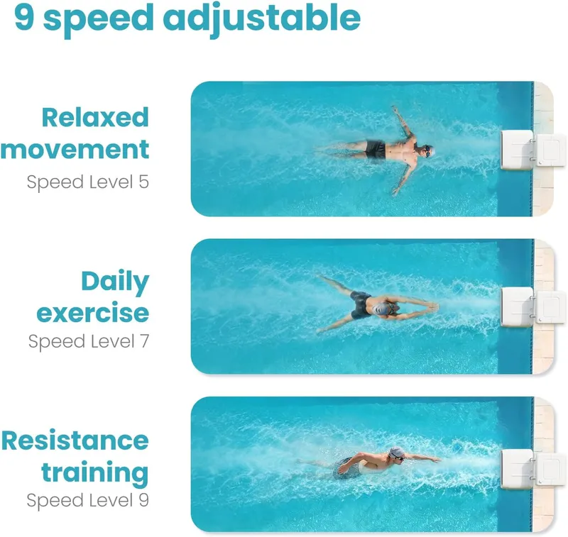 ECOPOOLTECH In-Ground Pool Swim Current Machine, 9-Speed 30V Trainer